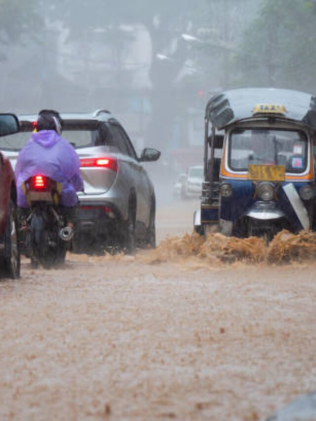 Flood in the city chiangmai thailand